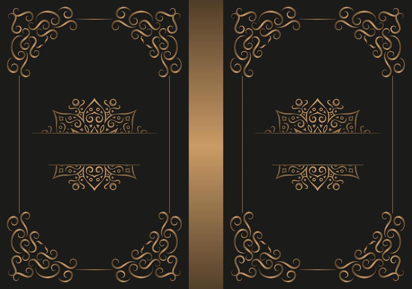 Luxury gold ornamental book cover design vector