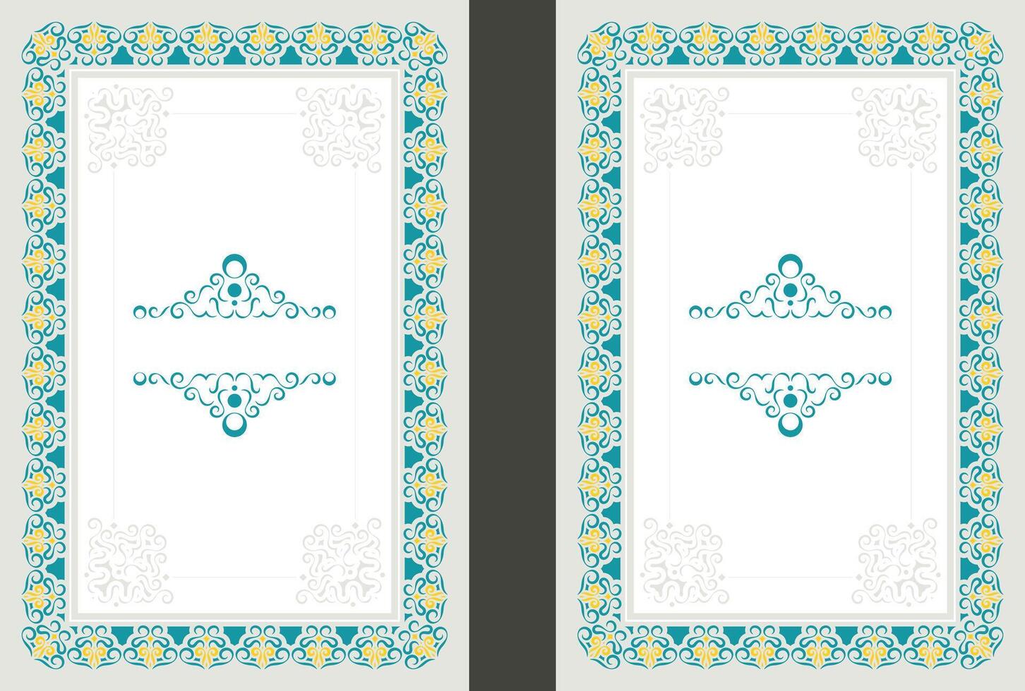 Ornamental book cover design template vector