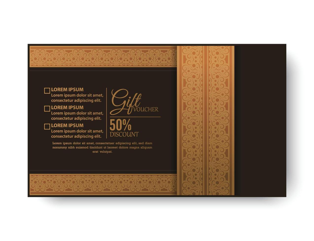 Luxury gold gift voucher template vector