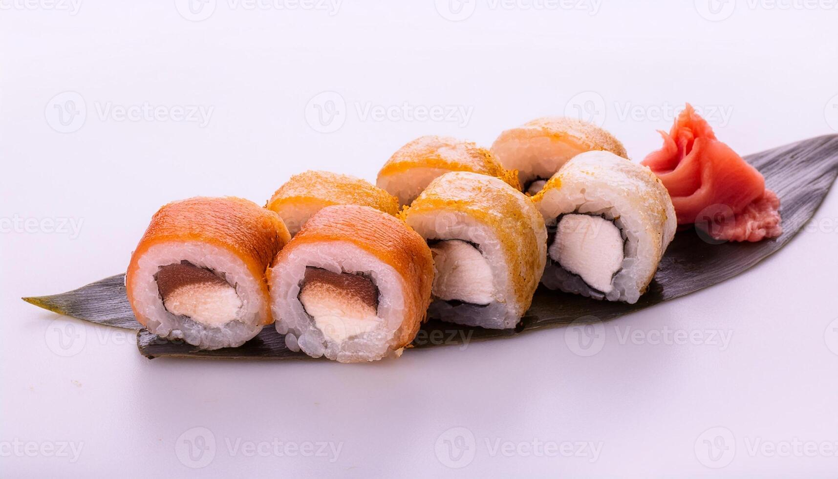 sushi with white background. isolated. photo