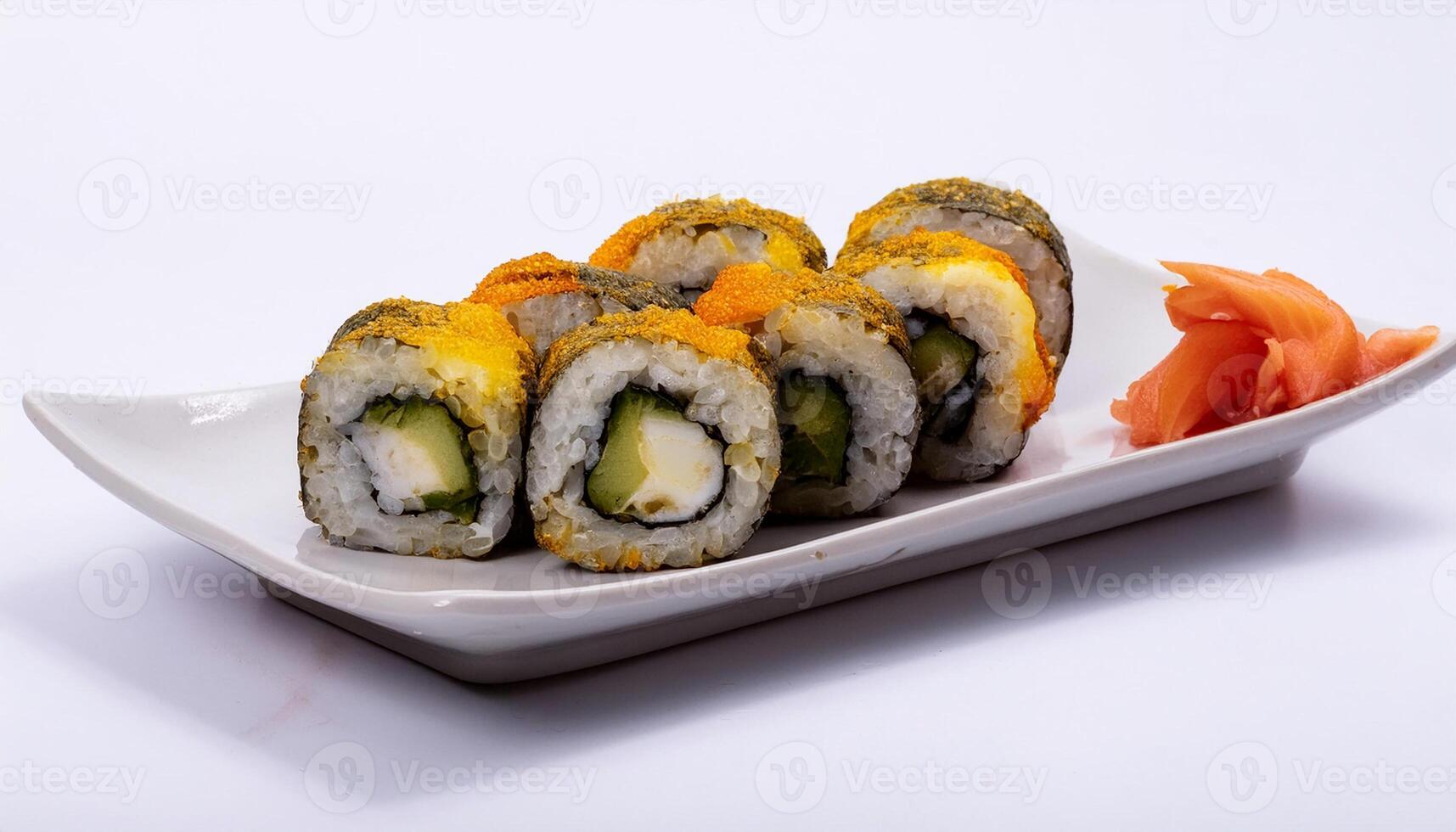 sushi with white background. isolated. photo