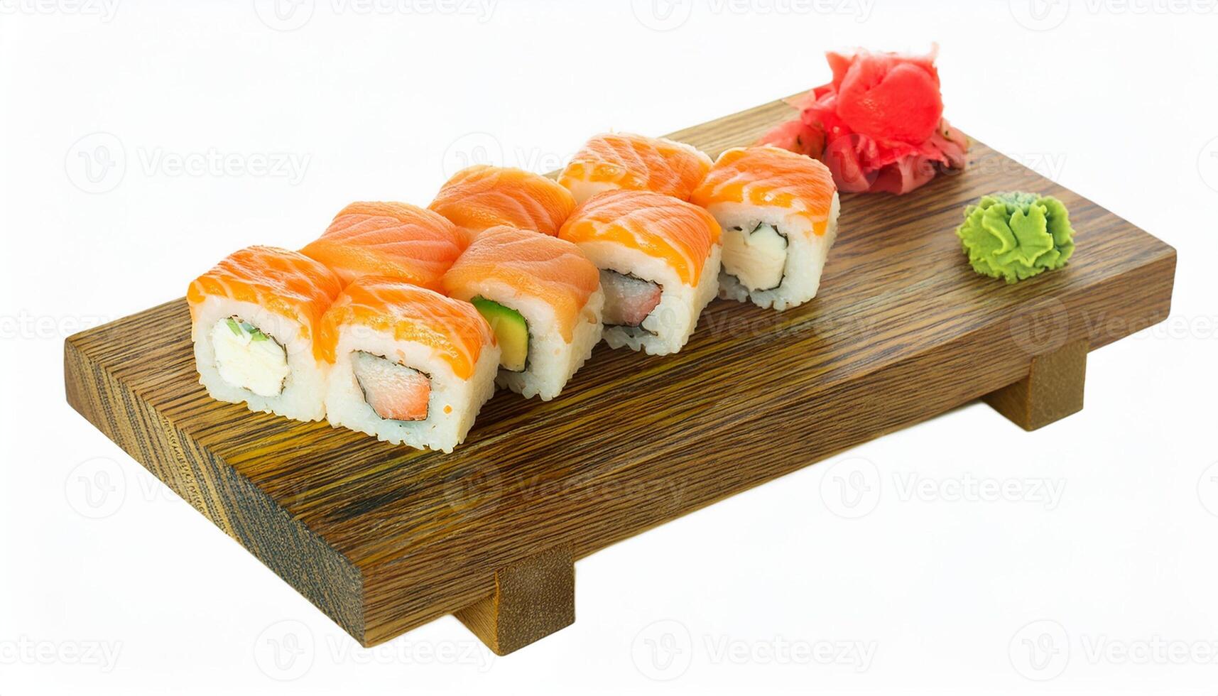 sushi with white background. isolated. photo