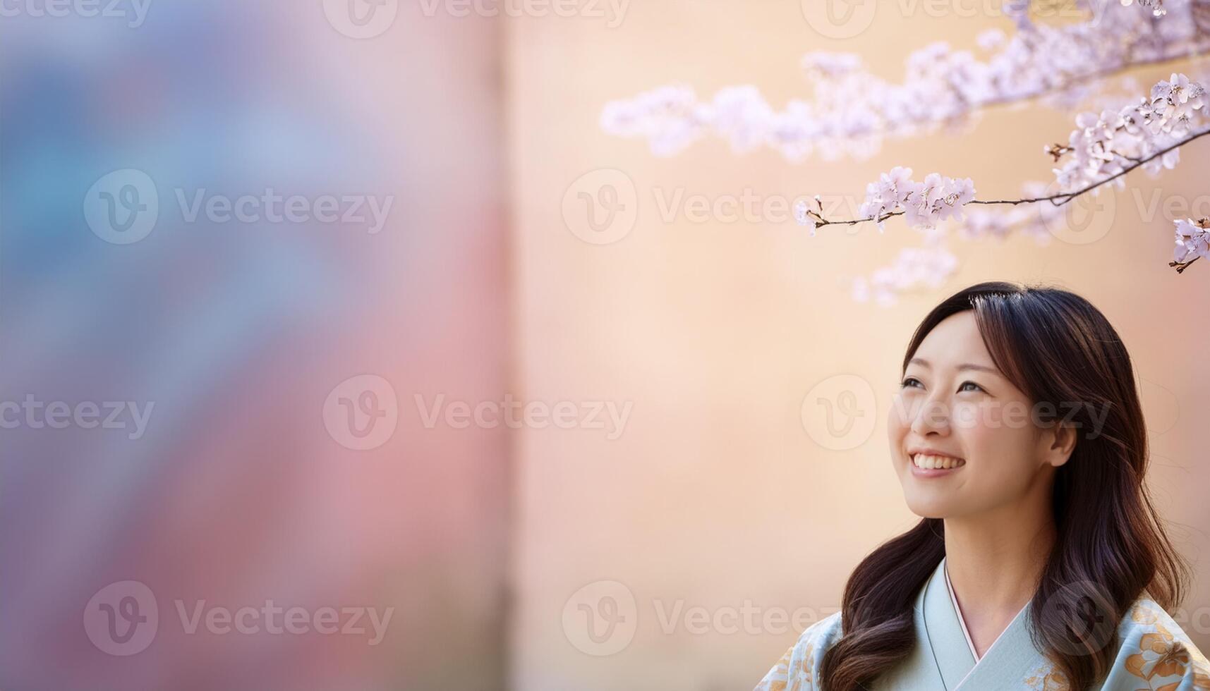A beautiful Asian girl smiling happily, radiating joy and positivity. The image captures her genuine and cheerful expression, making it ideal for content related to happiness, positive emotions photo