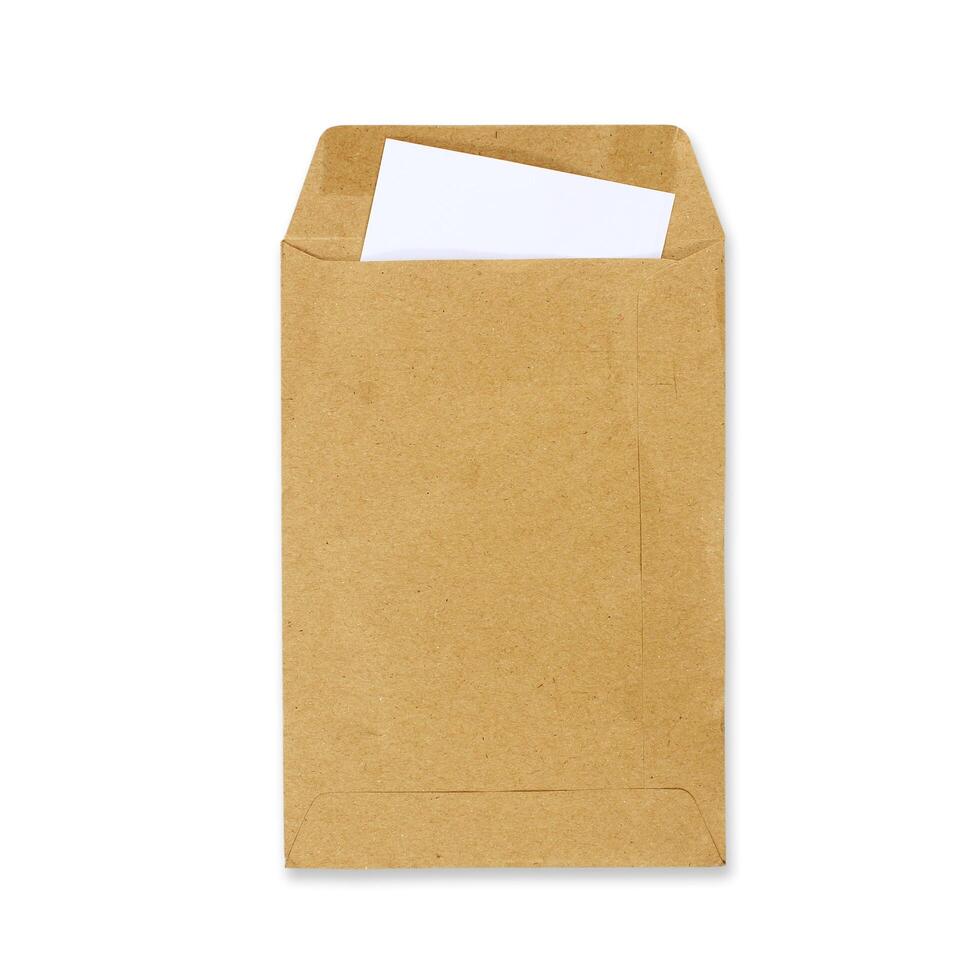 old envelope isolated on a white background photo