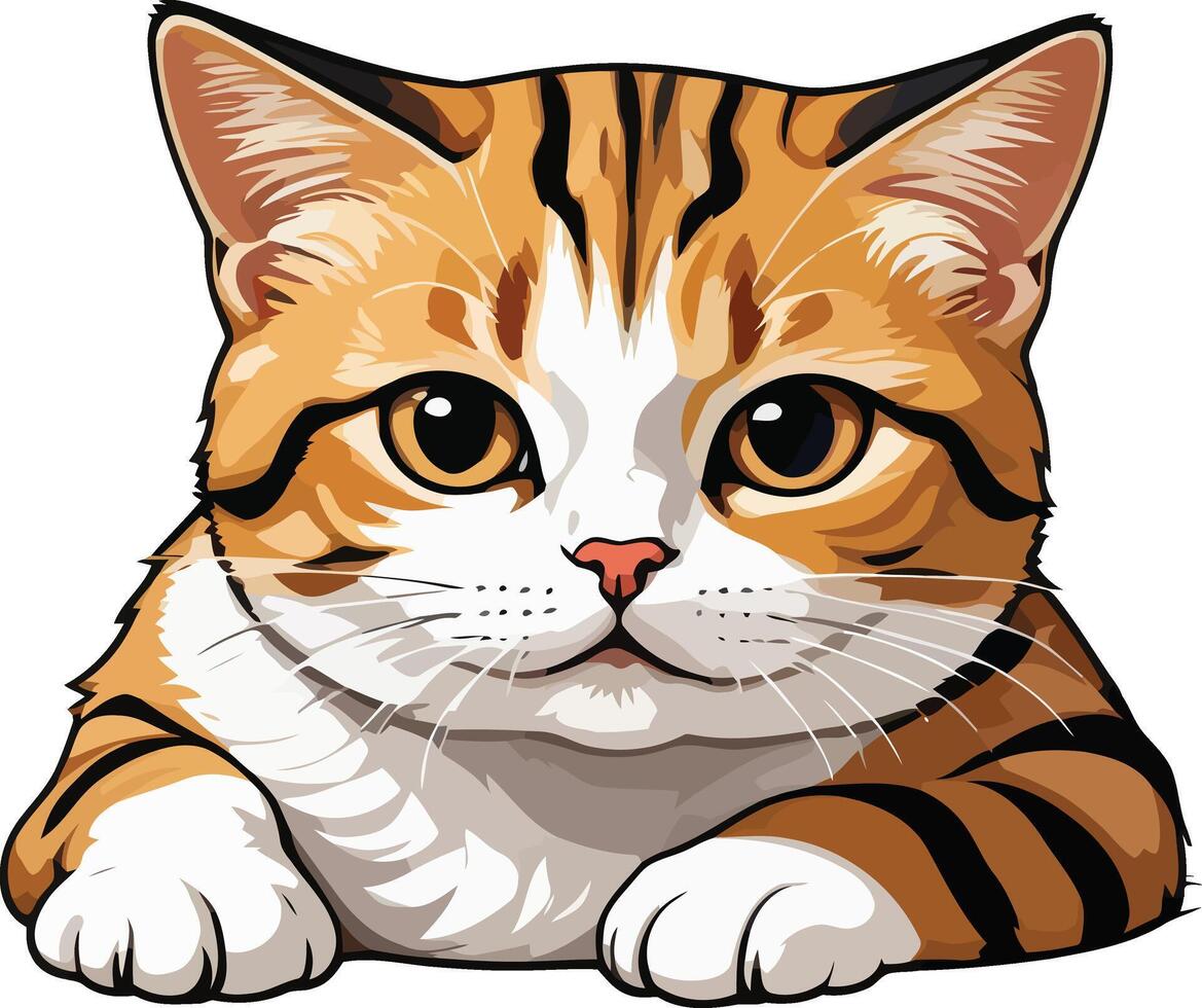 Aegean cat of beautiful pet head illustrations vector