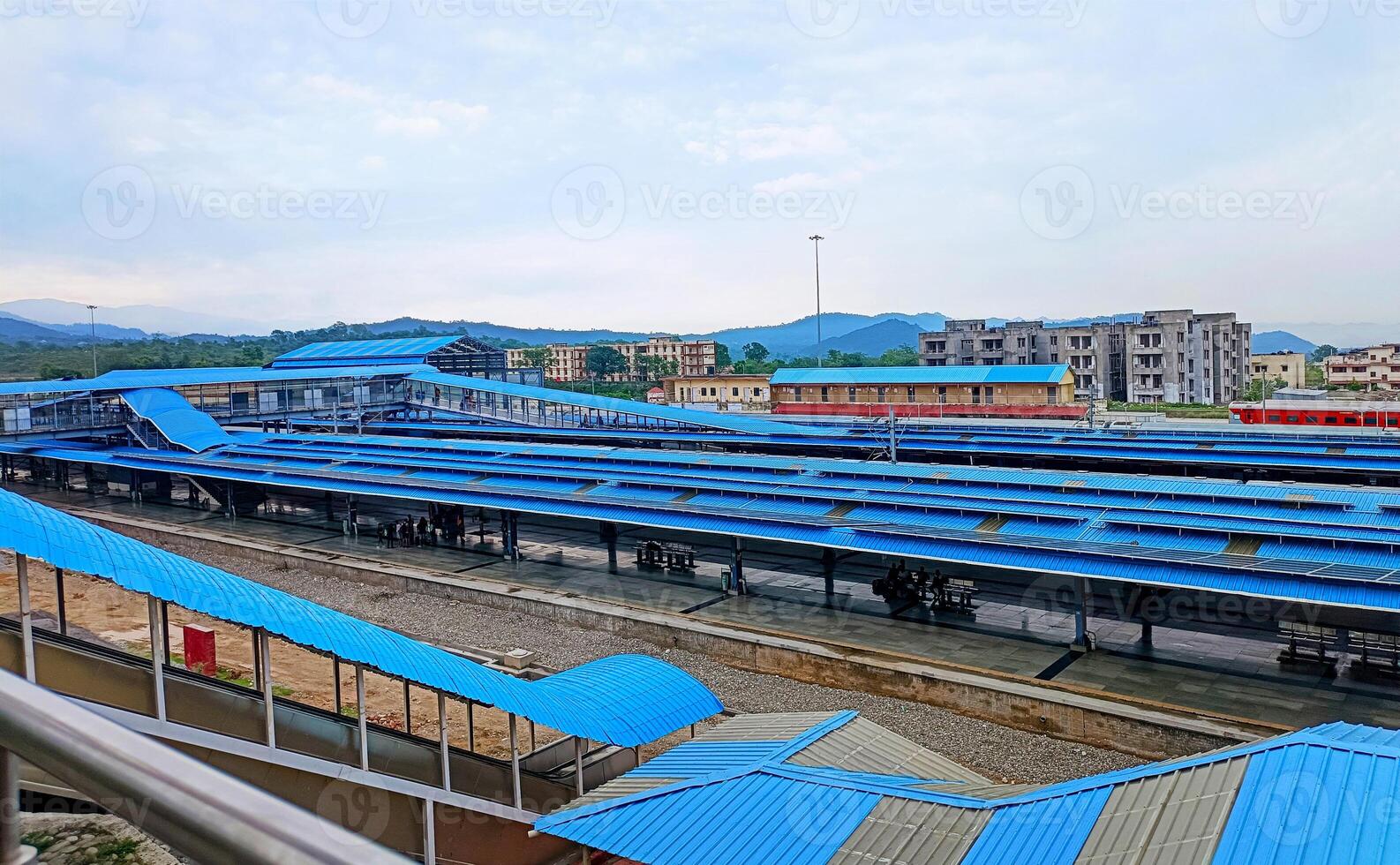 Beautiful landscape view of shri Mata Vaishno Devi Katra Railway Station in India photo