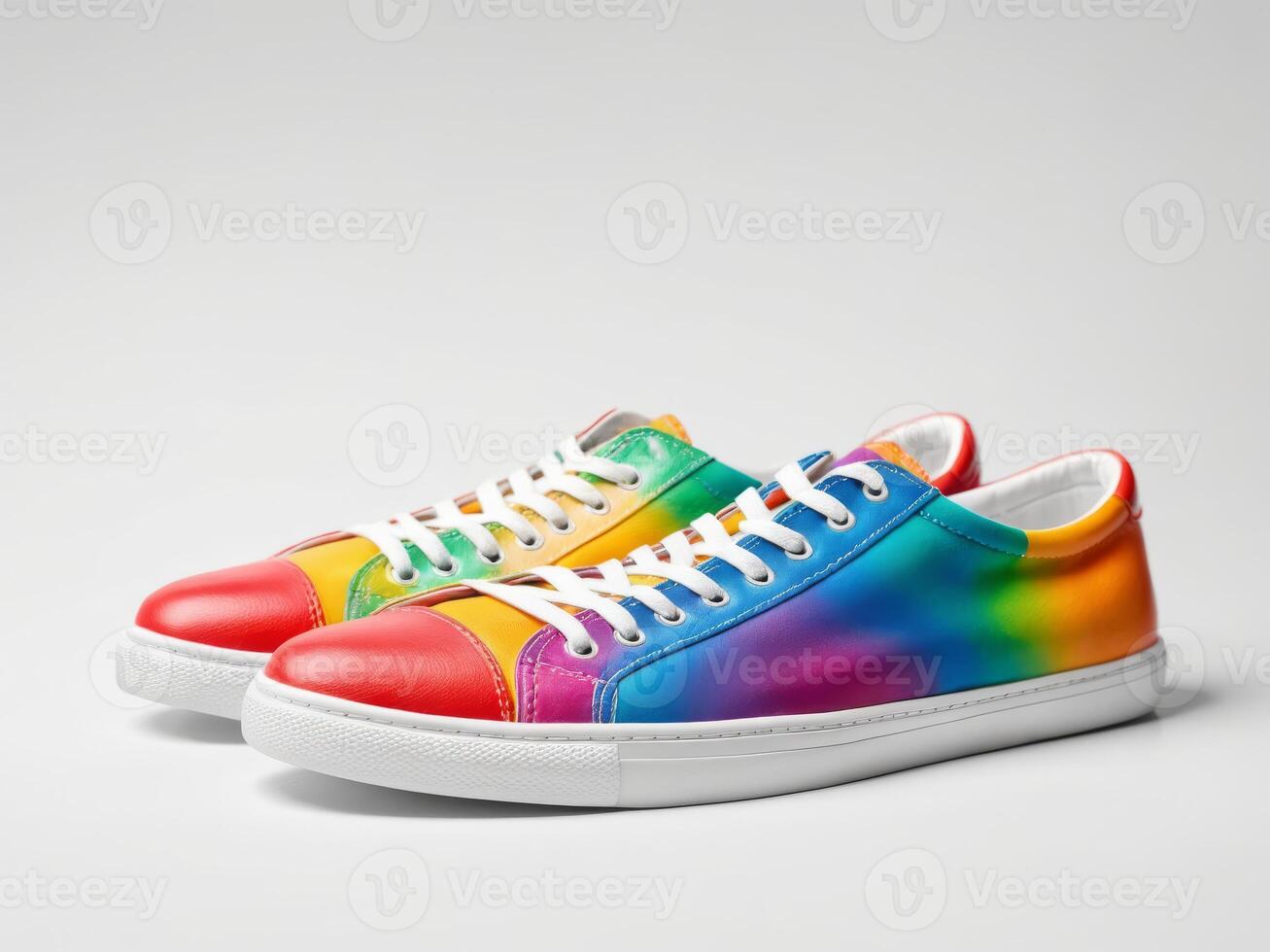 colorful sneakers isolated on white background. photo