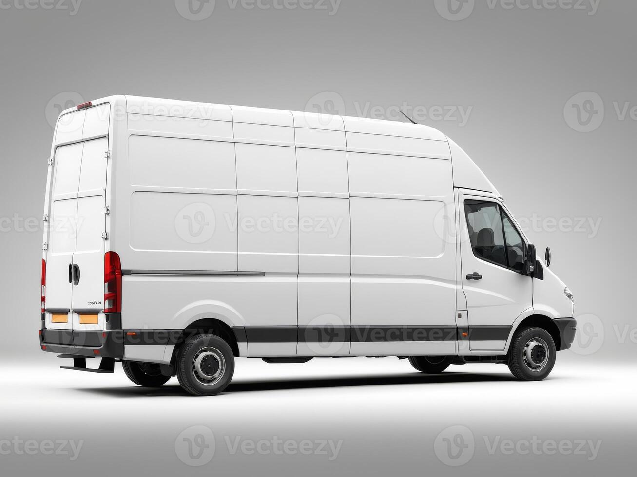 Delivery van. delivery service car isolated on white background. photo
