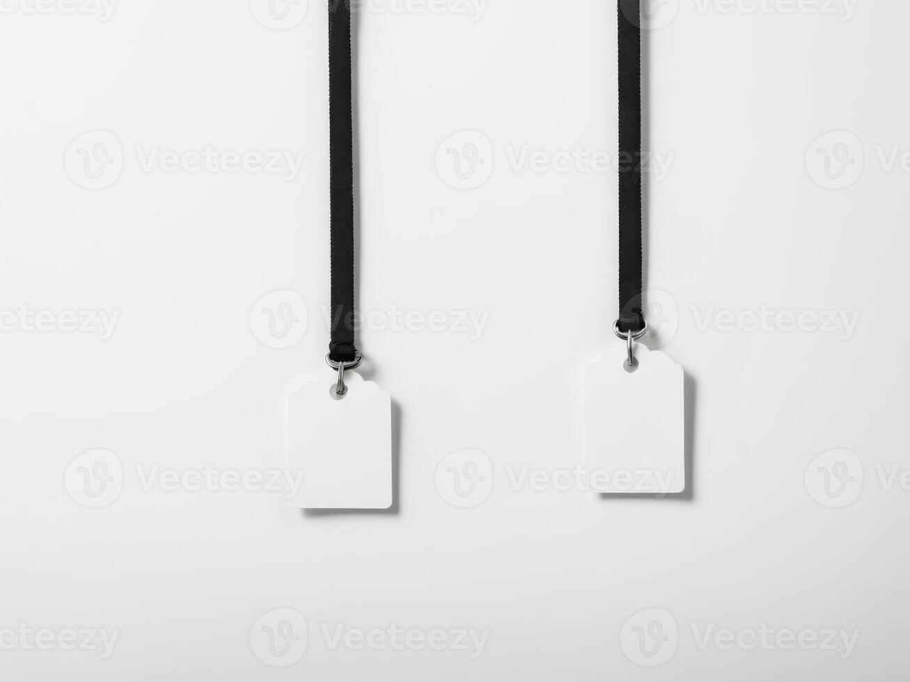 White Paper Price Label With String Isolated on white background. photo
