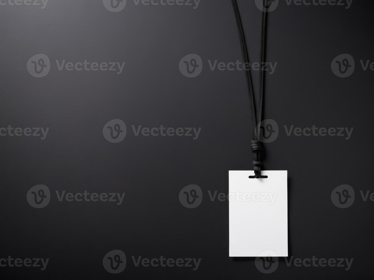 White Paper Price Label With String Isolated on black background. photo