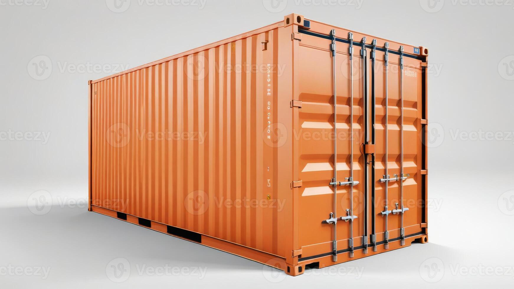 orange container box isolated on white background. photo
