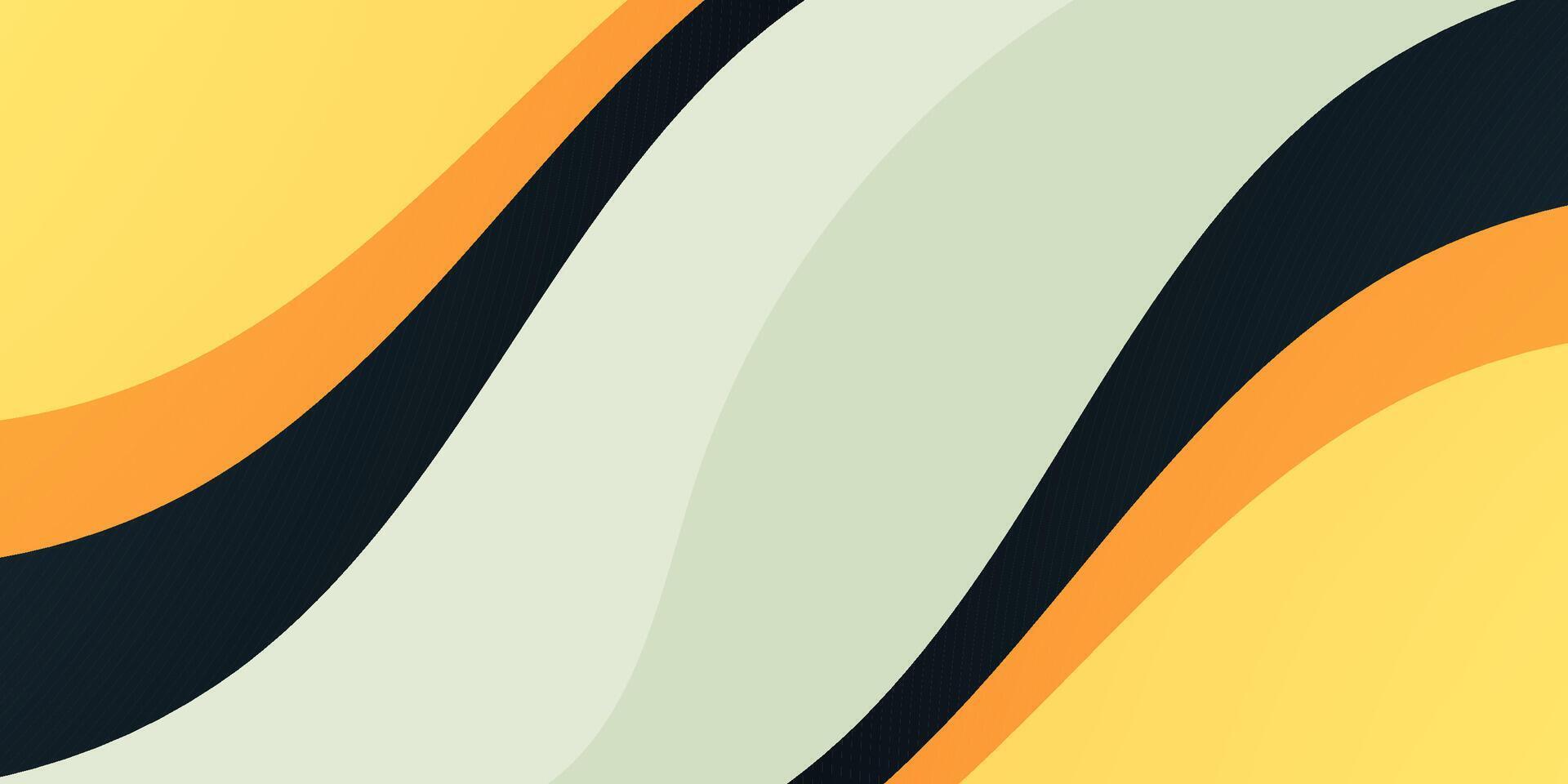 Simple blue and orange geometric business banner design. Creative banner design with wave shapes and lines on white background for template. Simple horizontal banner vector
