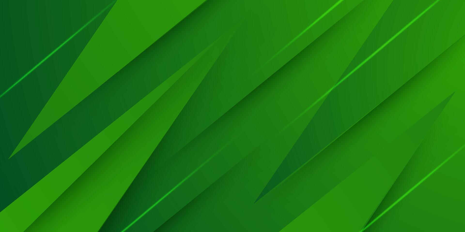 Abstract green background with shadows and simple lines. Looks 3d with additional light. vector