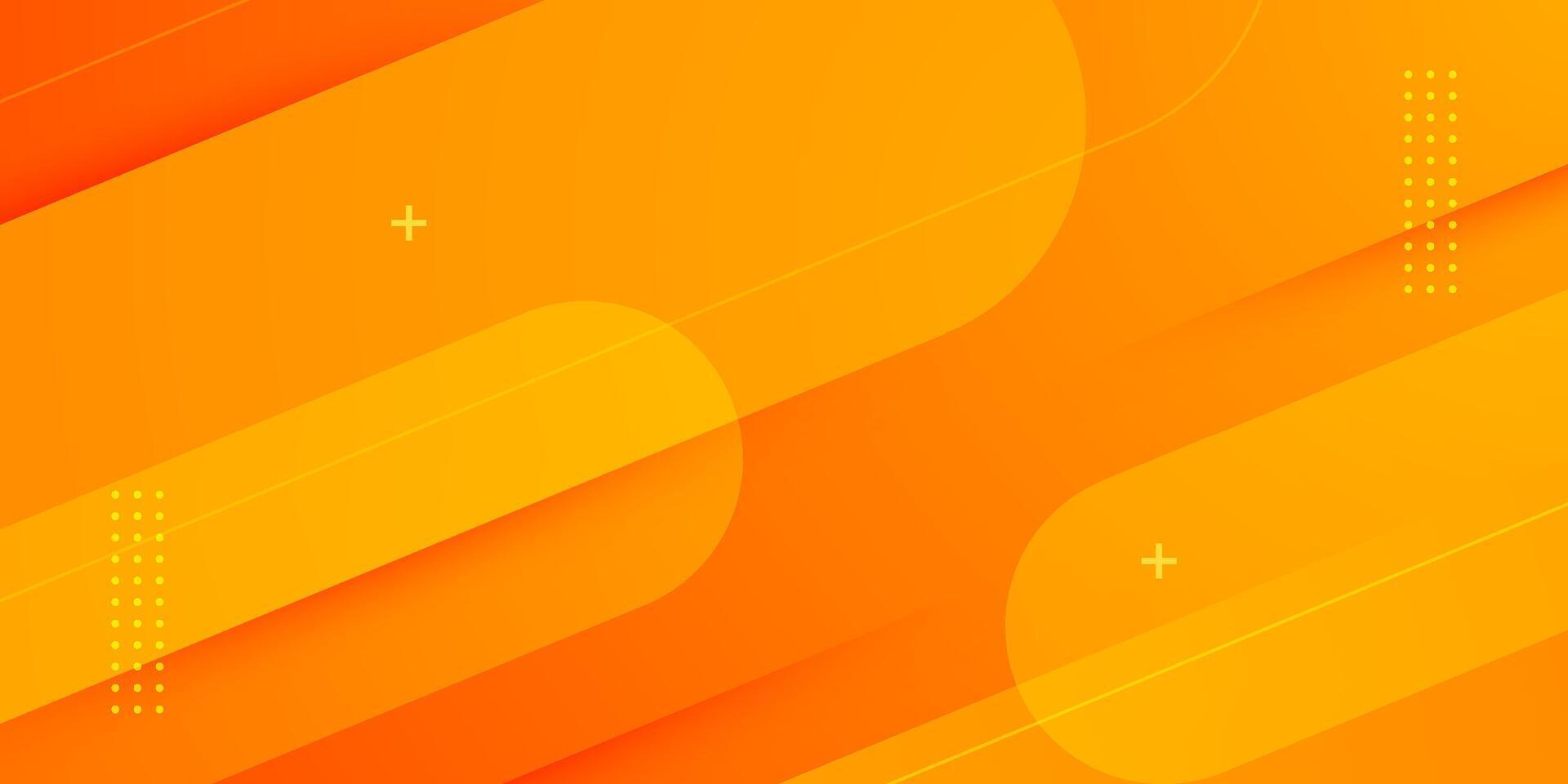 Dynamic orange gradient background with simple overlap shapes. Colorful design. Cool and modern with geometric concept. vector