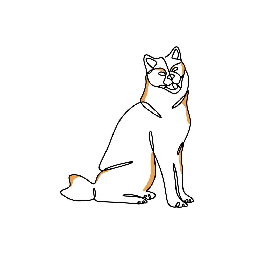 dog full body continuous line vector