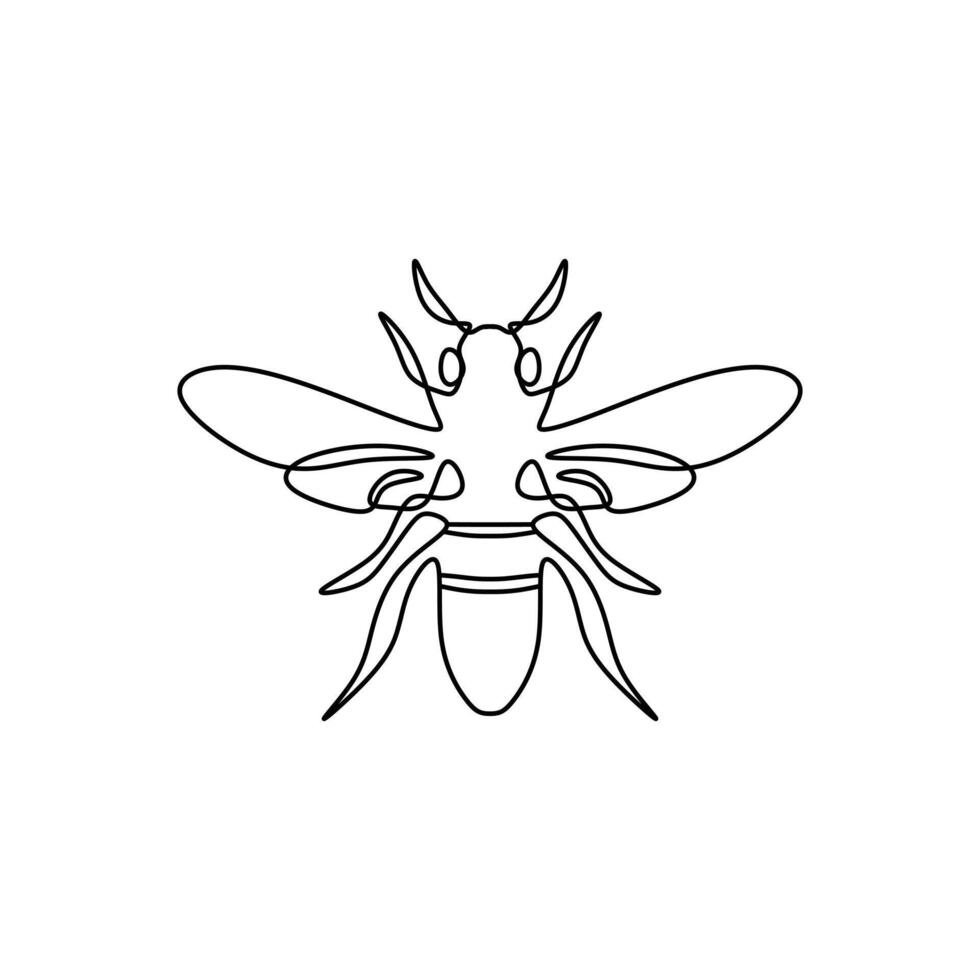 Bee continuous line art vector