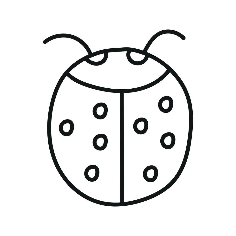 Ladybug Doodle. illustration isolated on background. vector