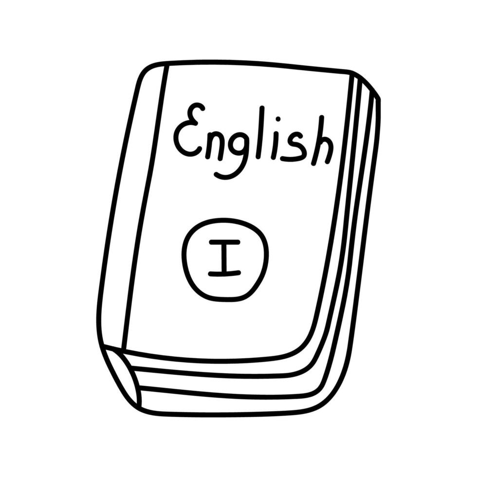 English Textbook Doodle. illustration isolated on background. vector