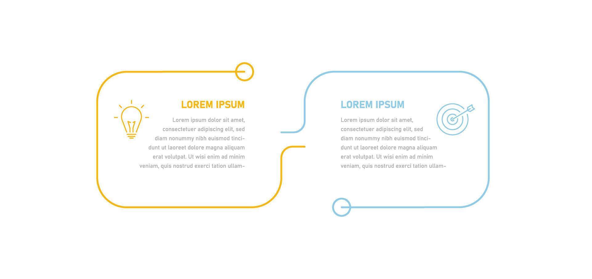 Two step thin infographic template vector