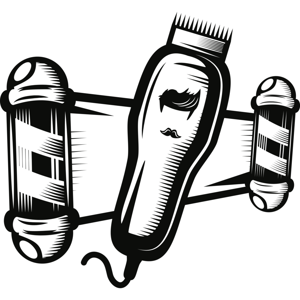 barbershop electric razor and pole symbols png