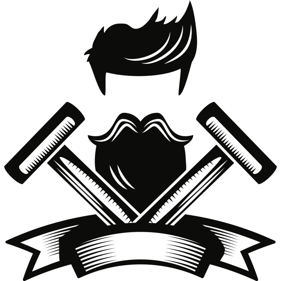 straight razor and mustache barbershop png