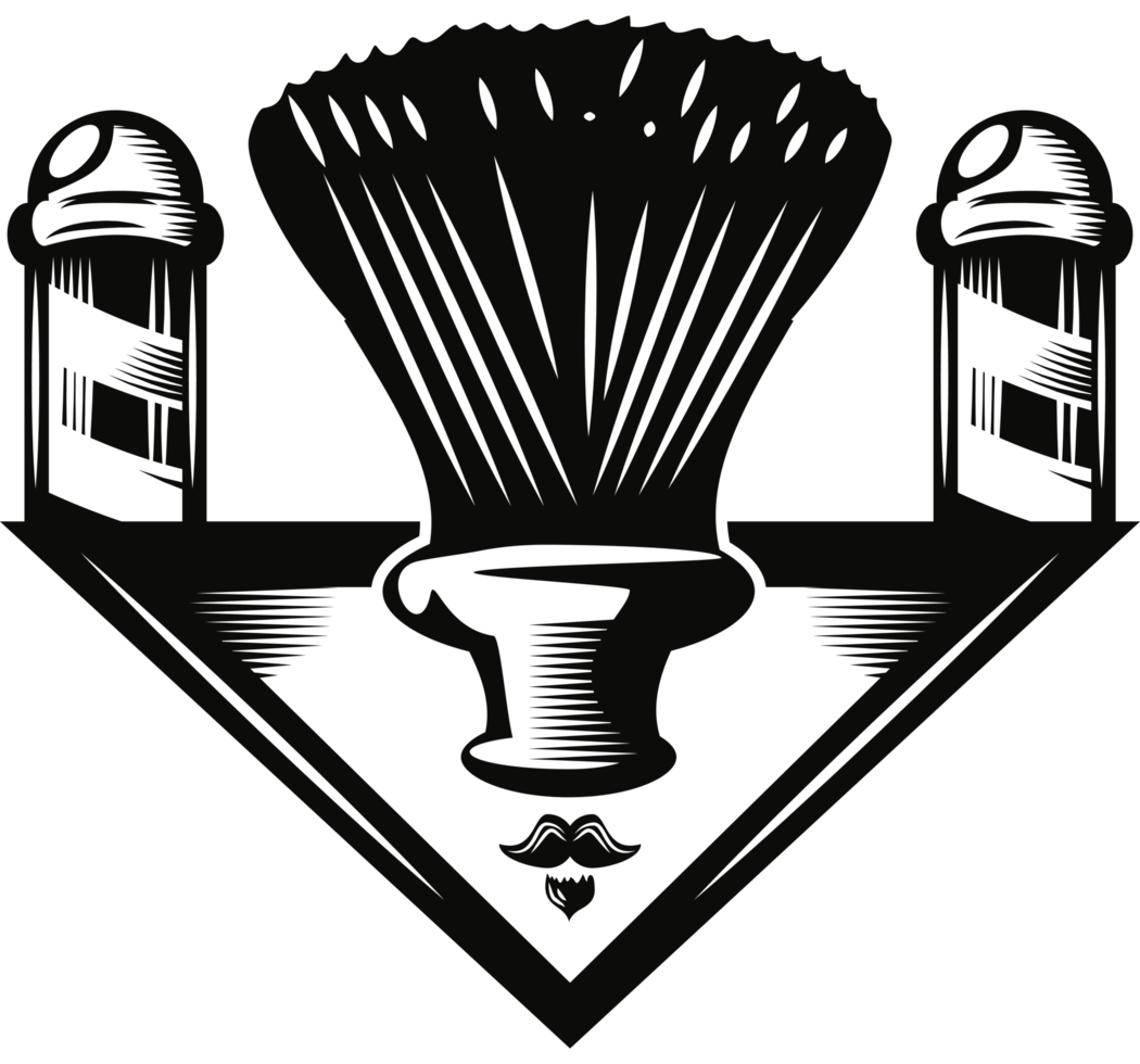 barber shop brush and pole retro png