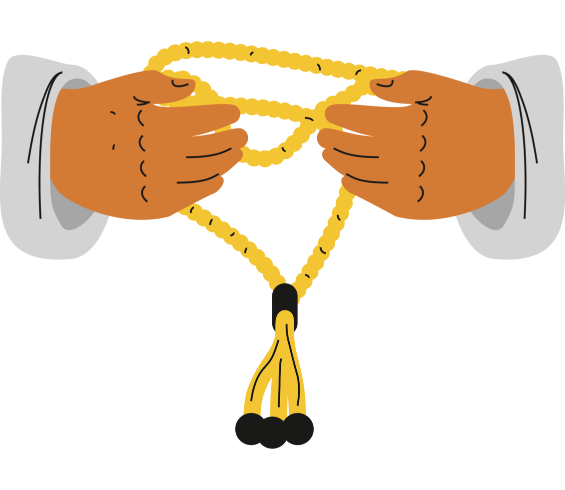 muslim praying hands holding rosary png