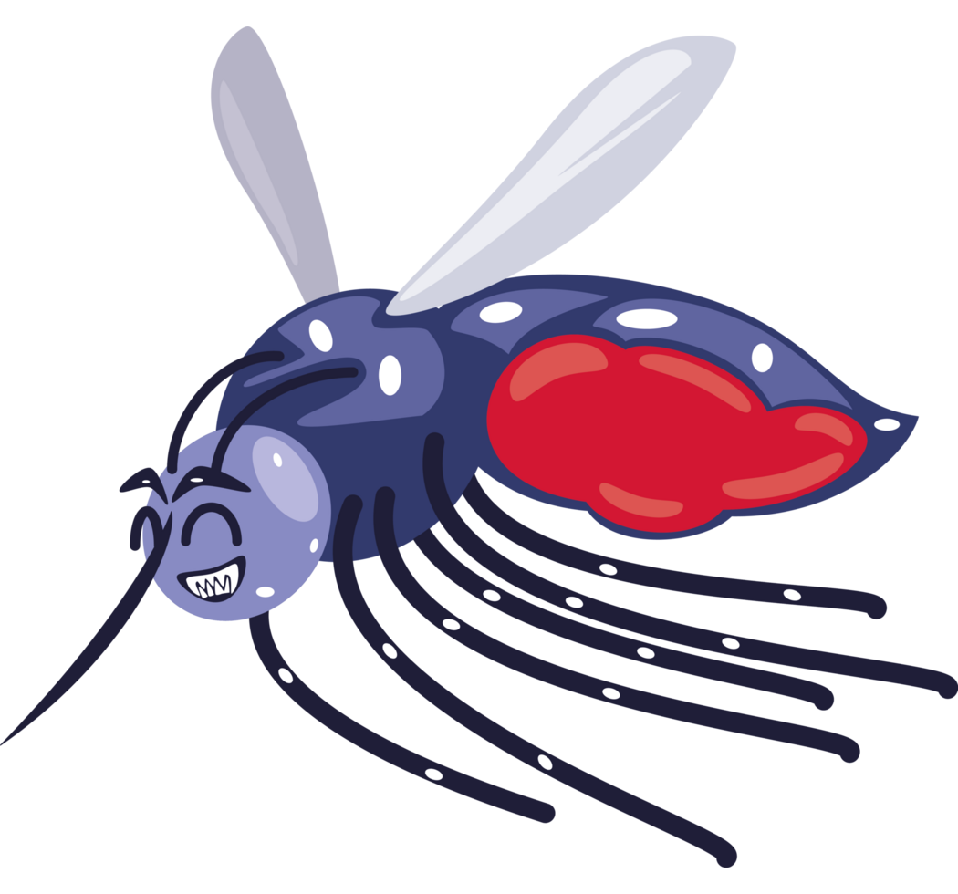 cute mosquito flying cartoon png