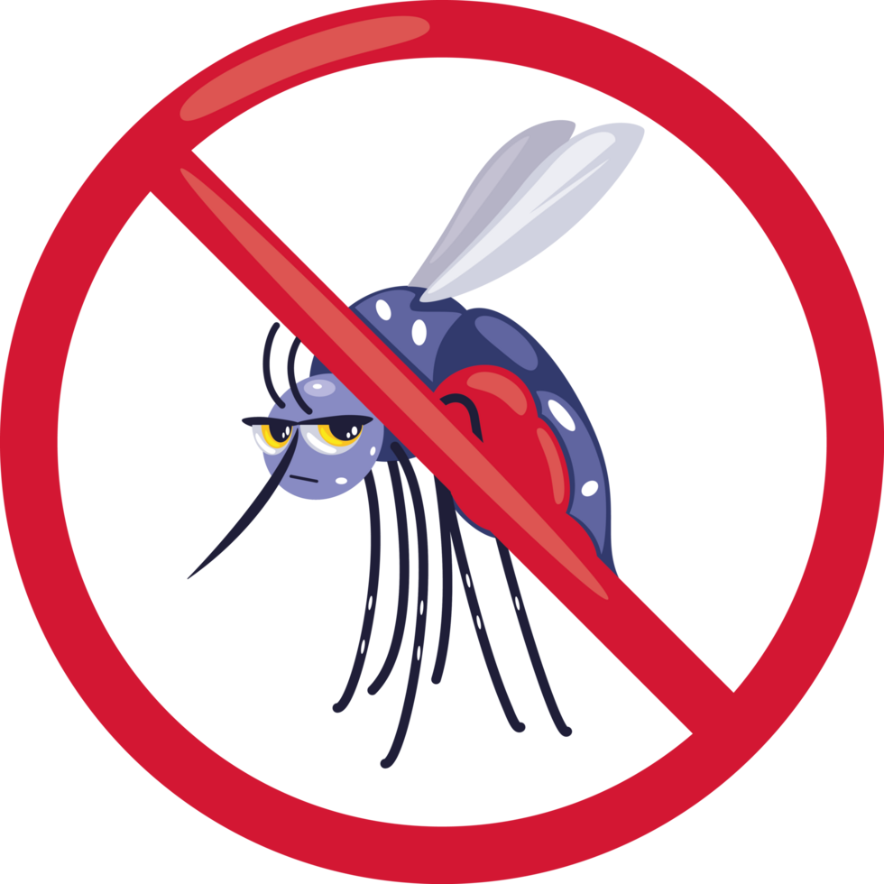 insect danger and warning symbol with aedes mosquito png