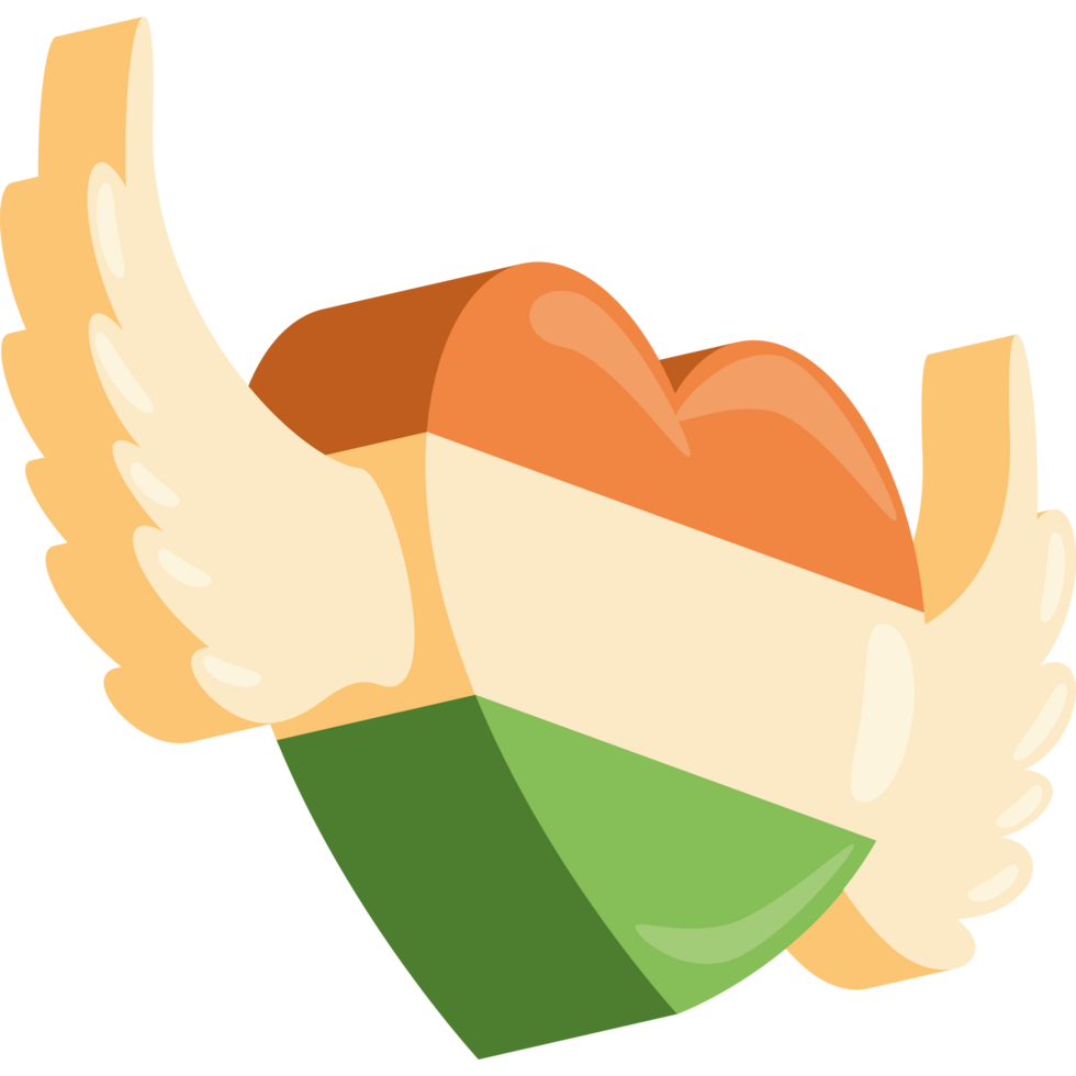 india flag in heart shape for independence day png