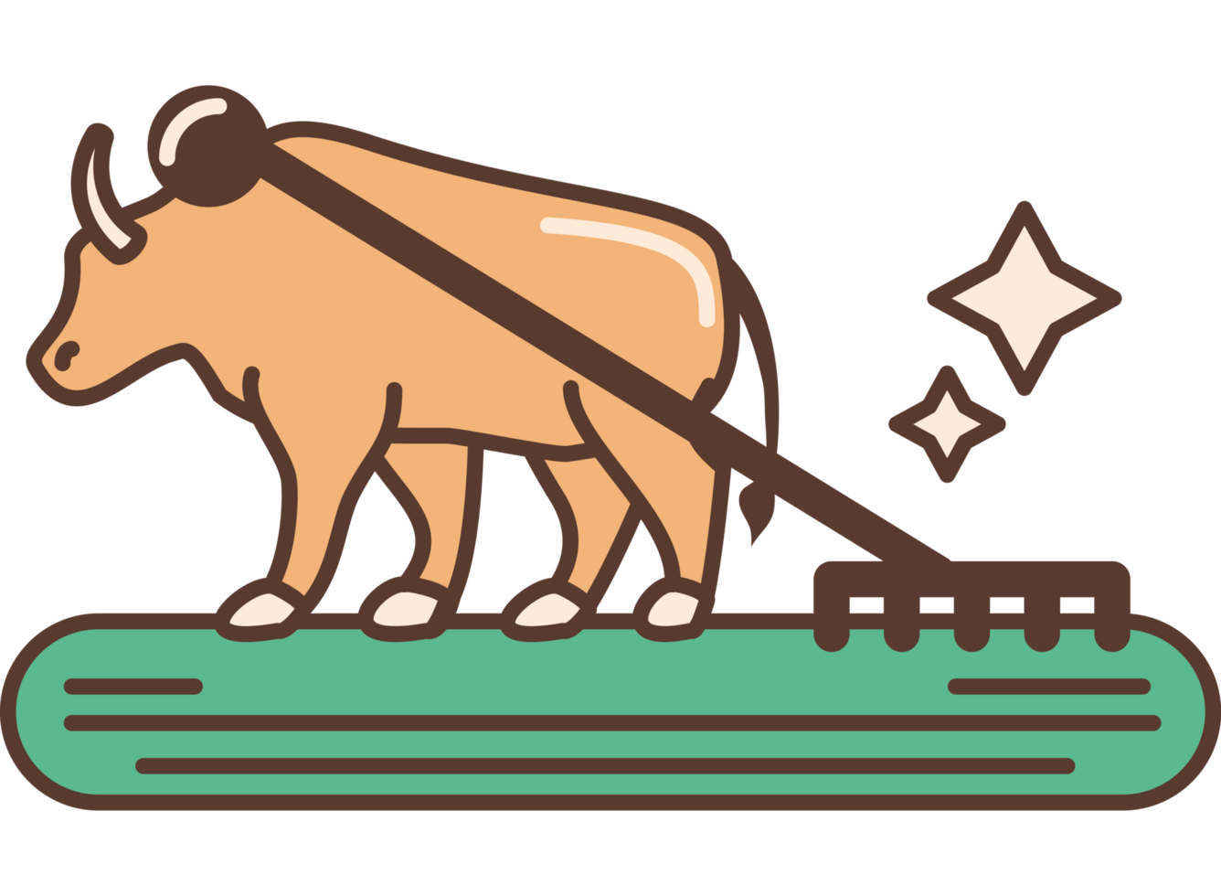 farming and ploughing field with ox png