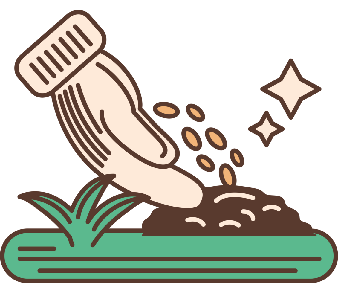 hand sowing seeds in the soil png