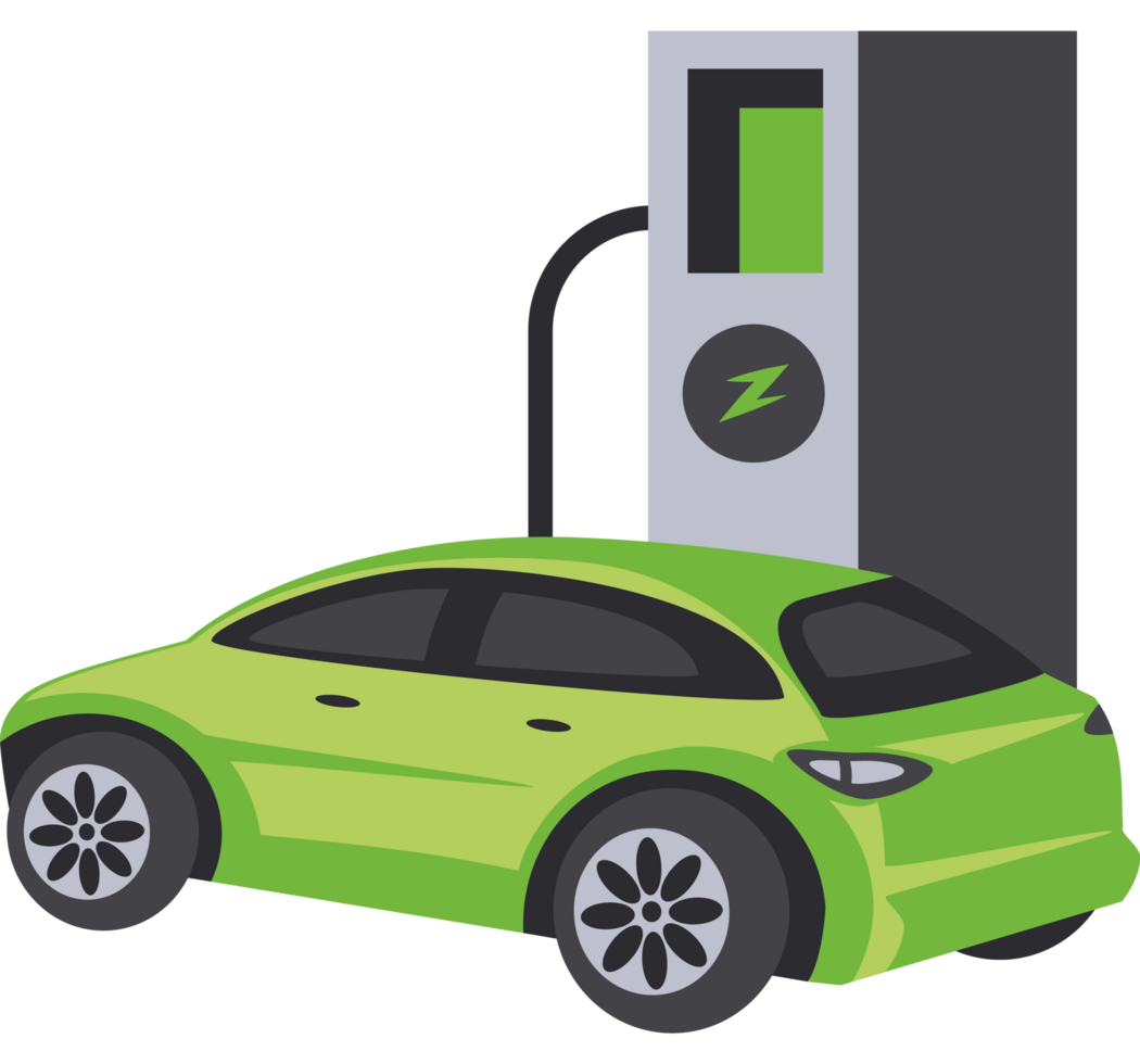 electric car in a station png