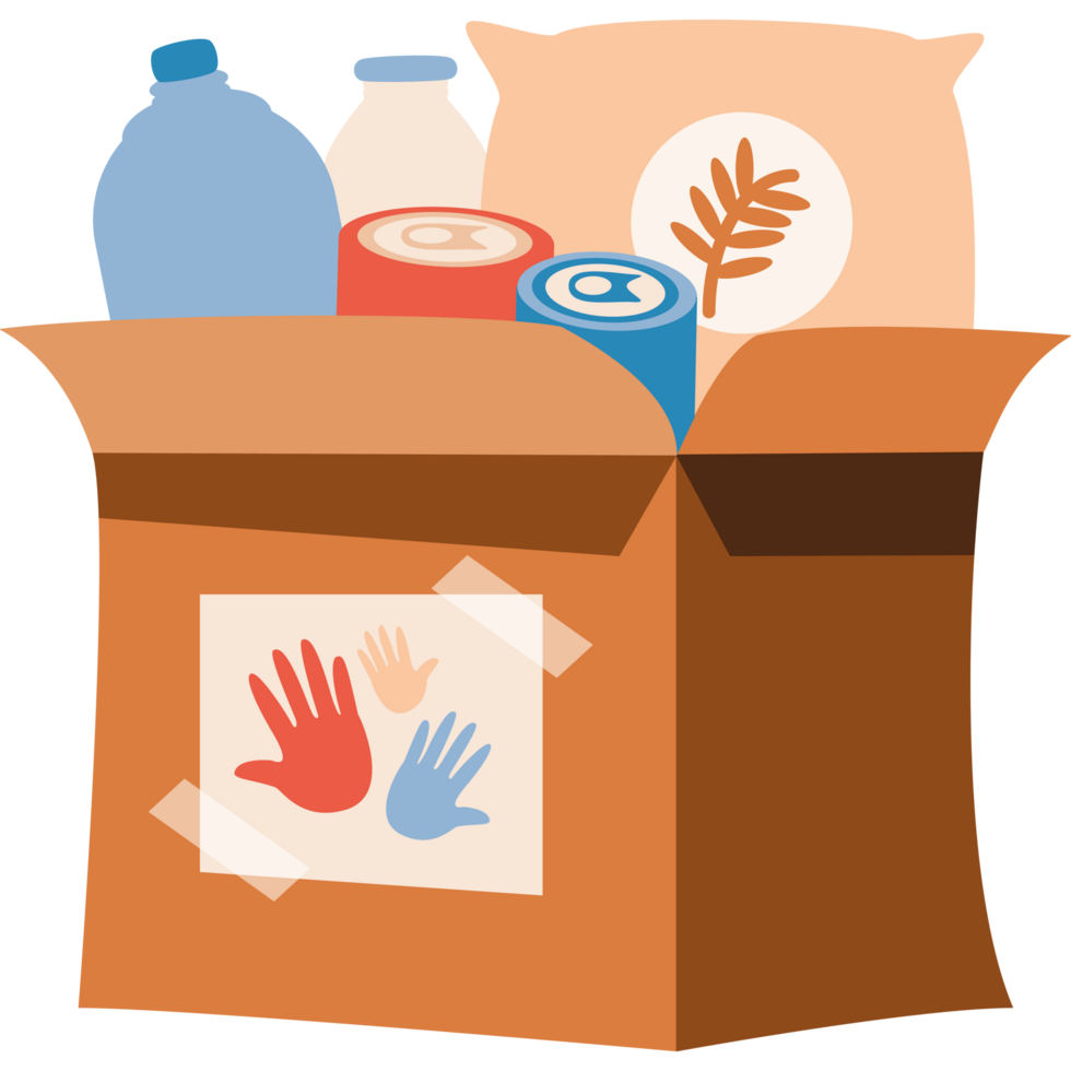food charity cardboard box png