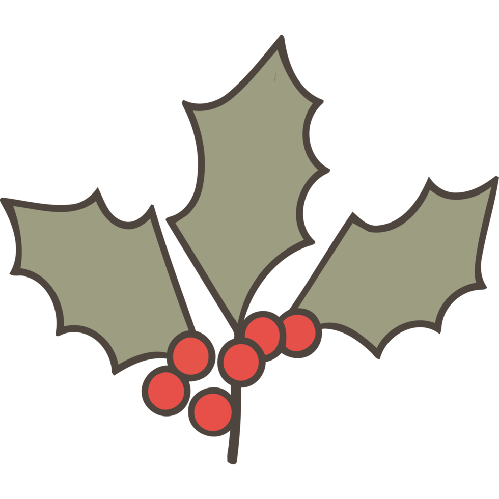 christmas leaf holly berry png