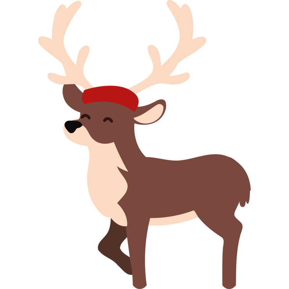 christmas reindeer with hat png