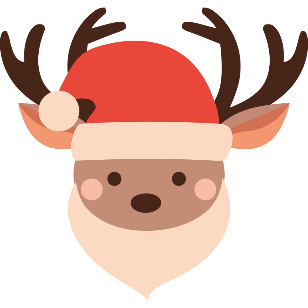 christmas deer with red hat png