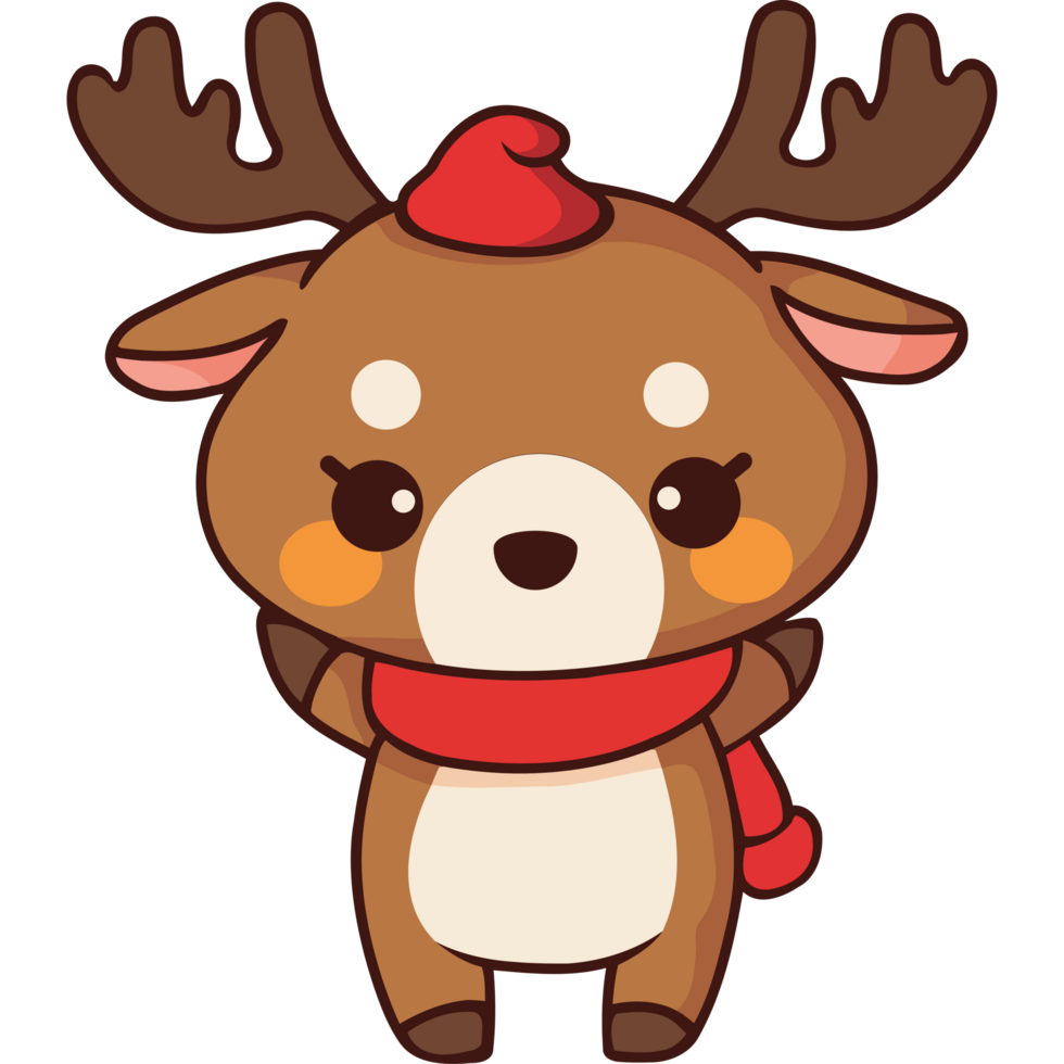 christmas reindeer with cap png