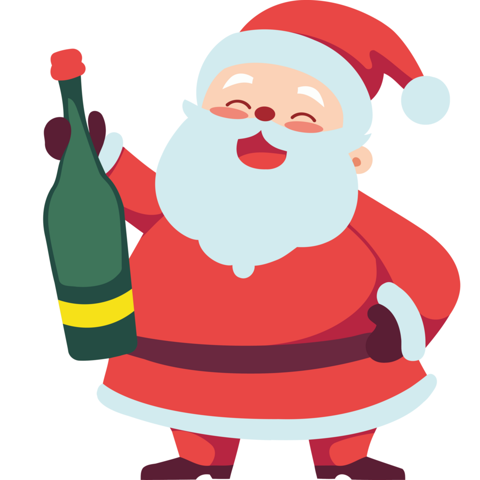 santa claus with bottle png