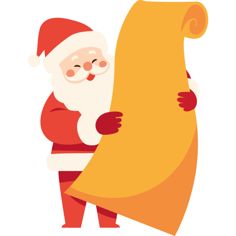 santa claus read wish list png