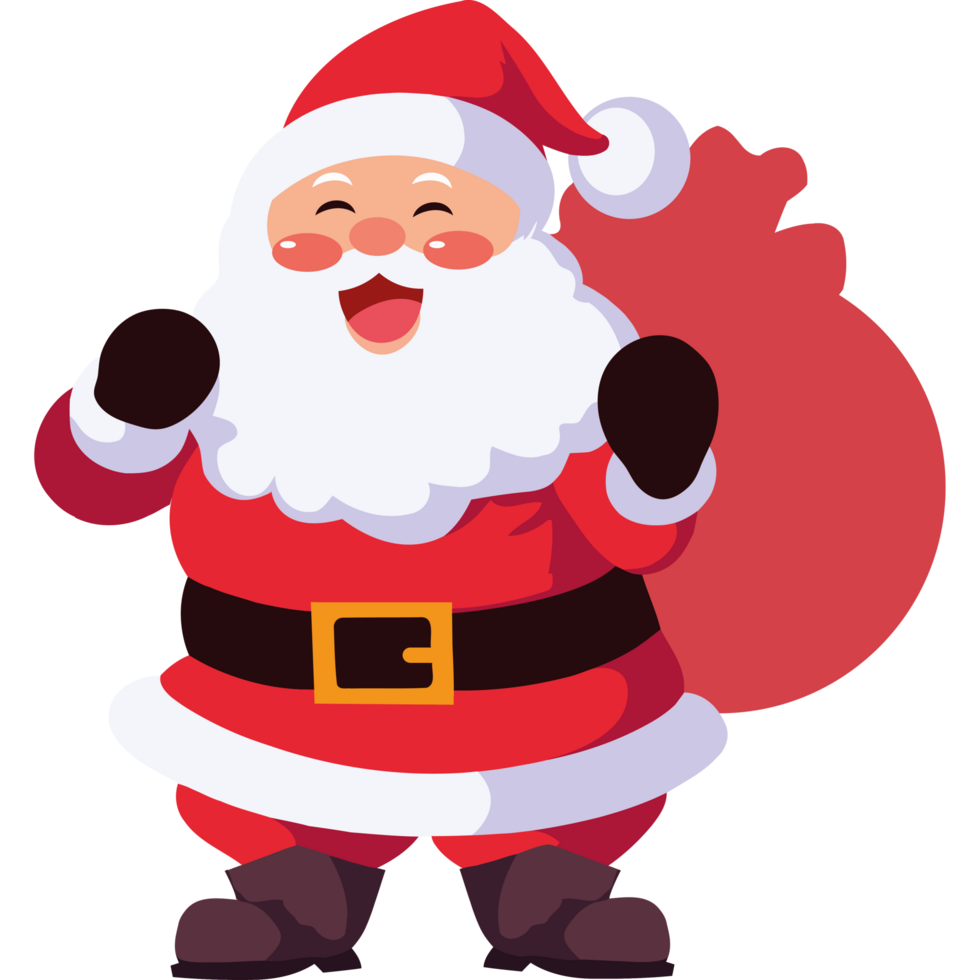 kerstman met cadeauzakje png