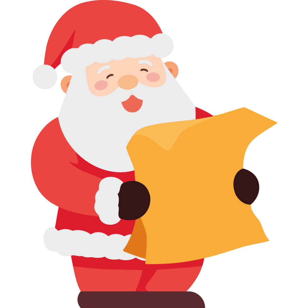 santa claus and wish list cartoon png