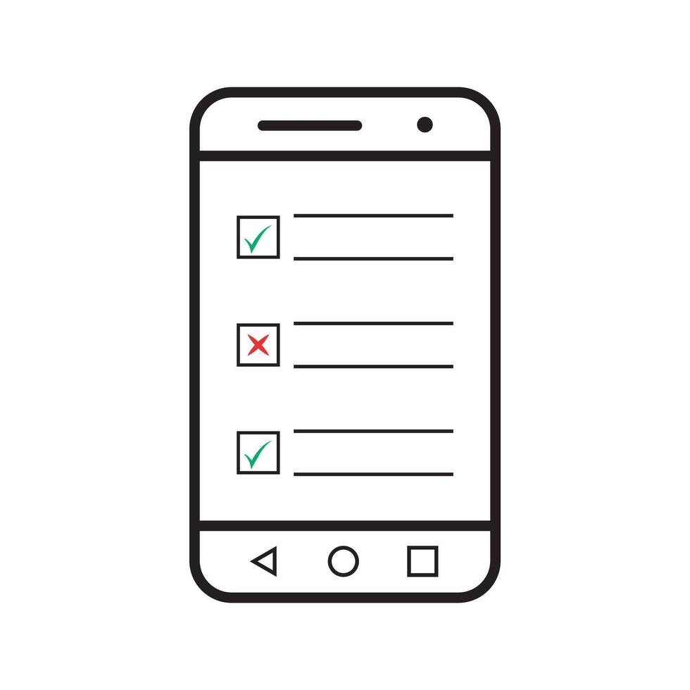 digital form in phone, digital from icon vector