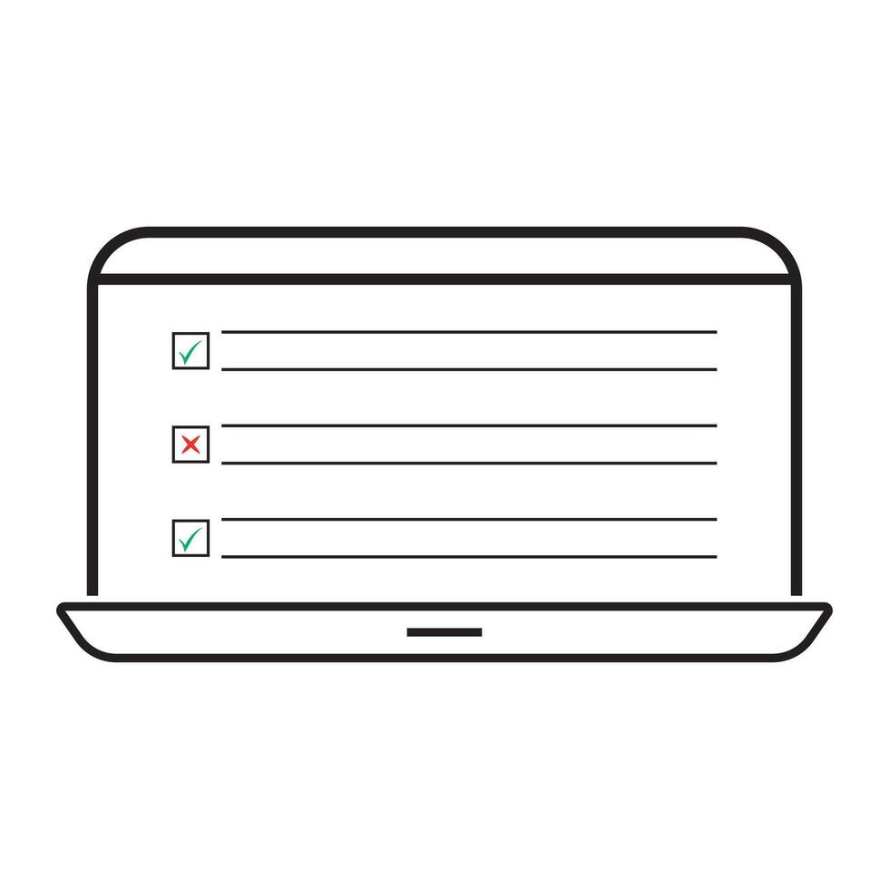 digital form in laptop, digital from icon vector