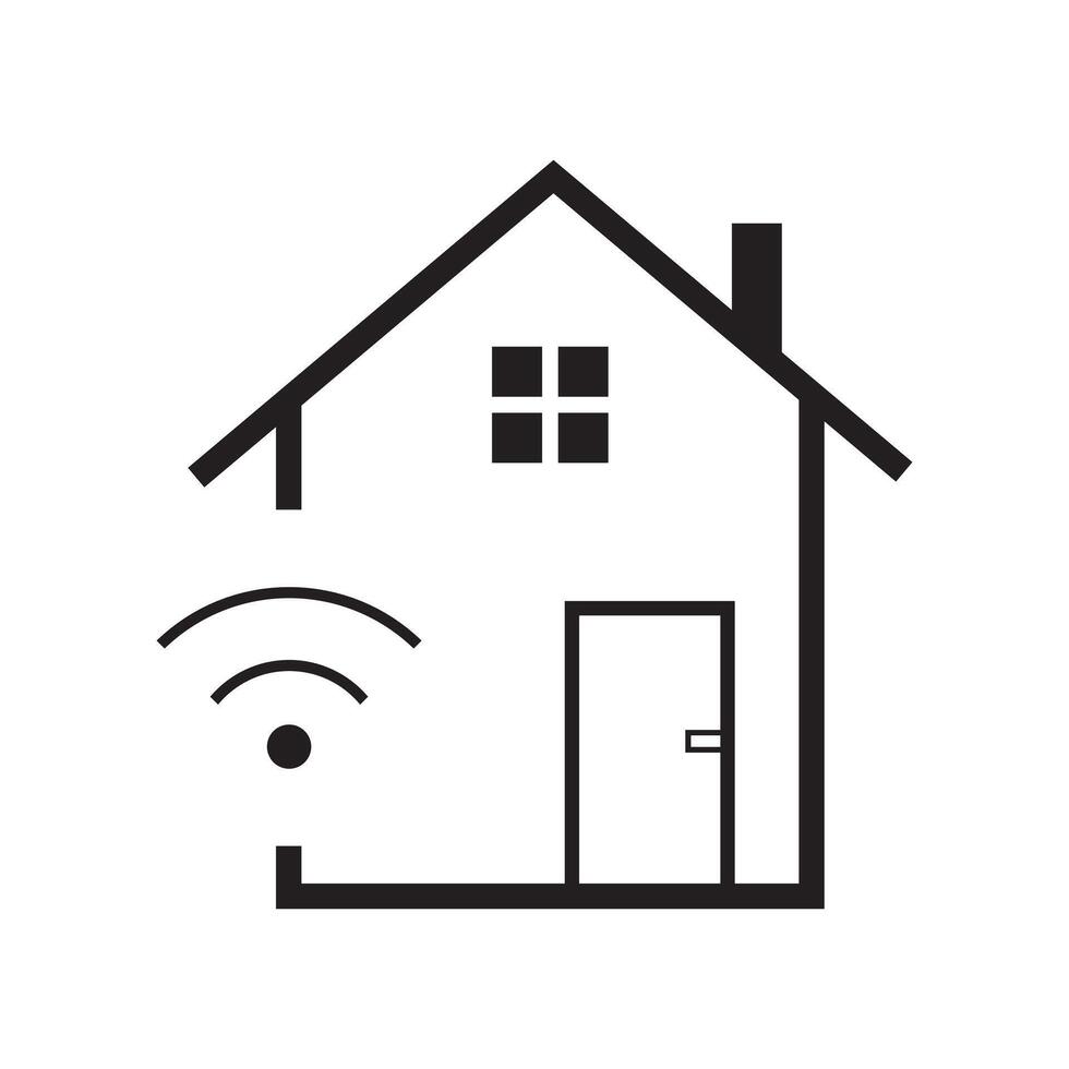 A house with wifi icon vector