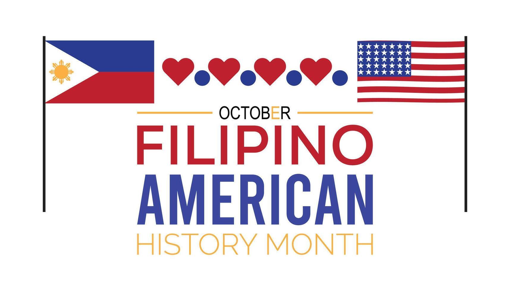 Filipino-American History Month is observed every year on October. Holiday concept background, placard, banner design template illustration background design. vector