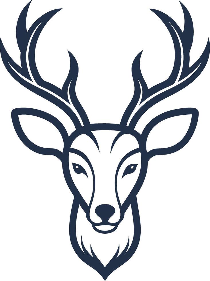 a deer head with horns on it vector