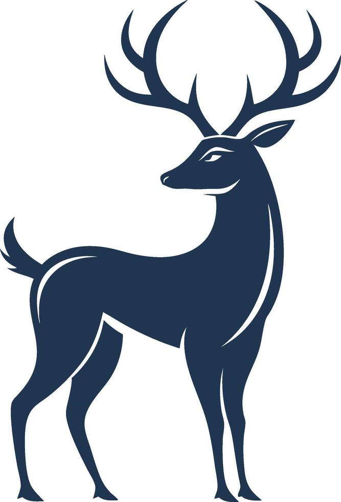 a deer with large antlers vector