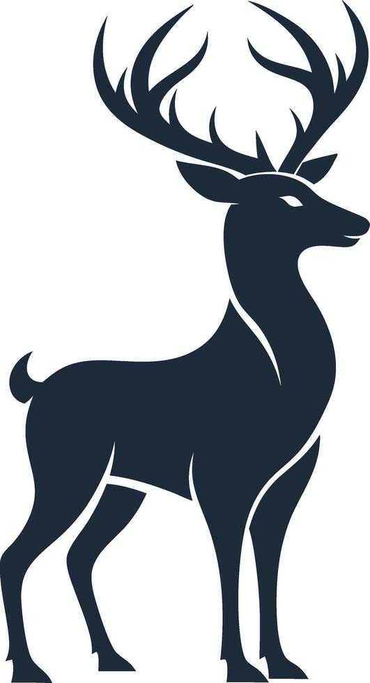 a deer with large antlers on its head vector