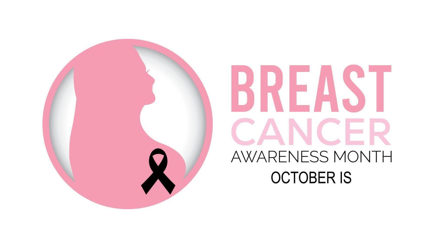 BREAST CANCER AWARENESS MONTH is observed every year on October.Holiday concept background, placard, banner design template illustration background design. vector